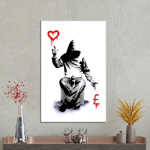 Wall Art Canvas, Wall Art, Canvas Decor, Street Wall Art, Banksy Boy Wall Art, Banksy Printed, Contemporary Canvas Poster, Abstract Printed,