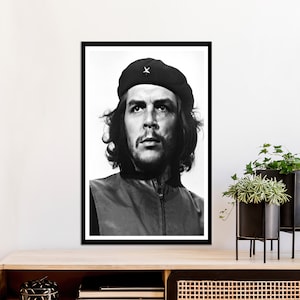 Large Wall Art, Living Room Wall Art, Wall Decor, Che Guevara, Portre Printed, Portrait Canvas Gift, Famous Quote Canvas Gift,