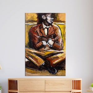 Canvas Gift, Wall Decor, Large Canvas, African Man Painting, Abstract Man 3D Canvas, Ethnic Artwork, Man Canvas Poster,