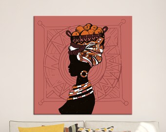 African Woman Canvas Print: Ethnic Wall Art, 3D Abstract Poster