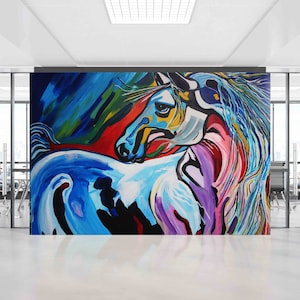 Custom Wall Paper,3d Wall Paper,Paper Wall ArtHorse Wall Painting,Contemporary Wall Art,Abstract Wall Decor,