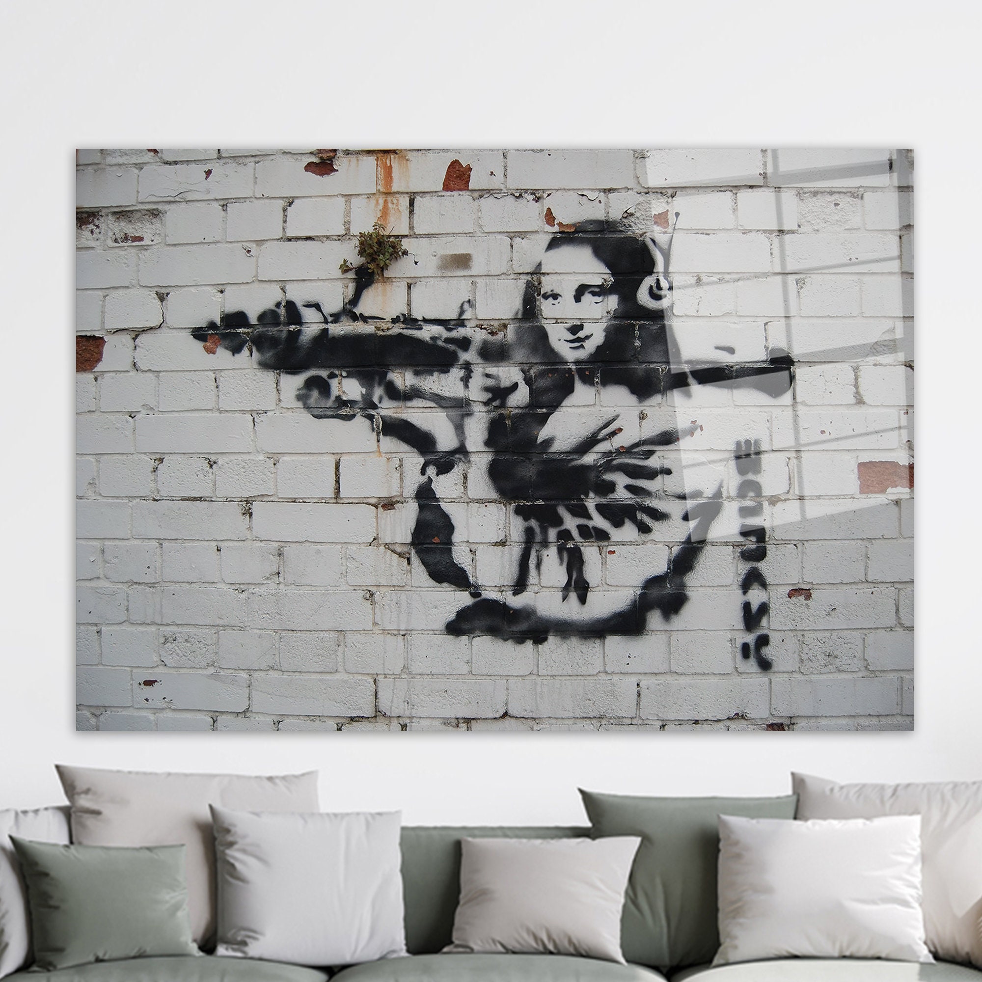 Stencil Banksy Mona Lisa Bazooka: Reusable Spray Paint Stencils for Street  Art Walls and DIY Craft Banksy Rocket Mylar Small & Big Stencils 