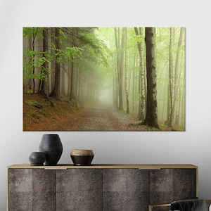 Wald Wand Kunst, Leinwand Geschenk Personalisiert, Grüne 3D Leinwand, Ansicht Leinwand Geschenk, Natur Landschaft Leinwand Poster, Dekoration, Küsten Dekor