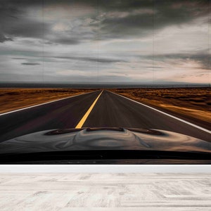 Asphalt Road Landscape,Modern Wall Paper,View Wall Mural,Paper Wall ArtAsphalt Road Mural,Custom Wall Paper,Landscape Wallpaper,