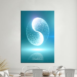 Canvas, Wall Decor, Large Wall Art, Crystal Consciousness Canvas Decor, Yin Yang Canvas Art, Motivational Art, Success Wall Decor,