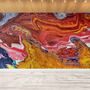 Colorful Wall Painting,Colorful Abstract Wall Decor,Modern Wall Paper,Paper Wall ArtBright Wall Paper,Contemporary Wall Print,