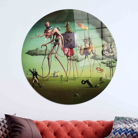 Salvador Dali 'american Dream' Tempered Glass Wall Art - Etsy