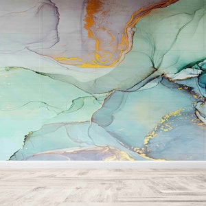Gold Marble Wall Mural: Modern Art Wallpaper