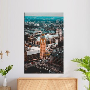 Canvas Wall Art, Wall Decor, Large Canvas, View Poster, London Cityscape Art Canvas, Ciyscape Canvas Gift, Big Ben Canvas Decor,