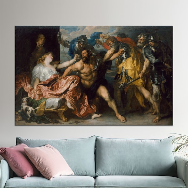 Canvas Wall Art, Canvas Print, Canvas Gift, Samson and Delilah, Famous Canvas Poster, Van Dyck Wall Decor, Reproduction Canvas Gift,