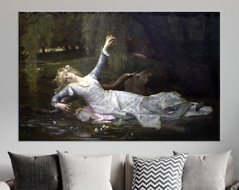 Ophelia Canvas Print: Cabanel Famous Woman Art, Home Decor