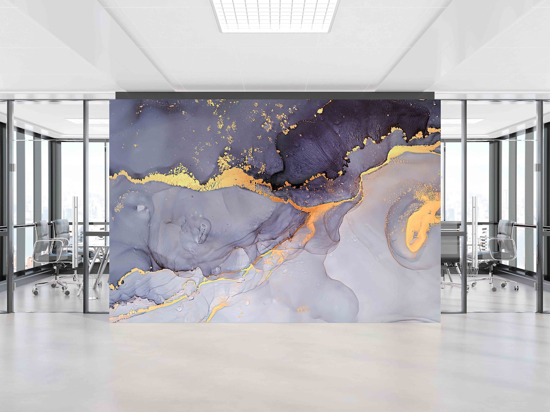 Purple and Gold Marble,wall Paper Peel and Stick,bright Wall Paper ...