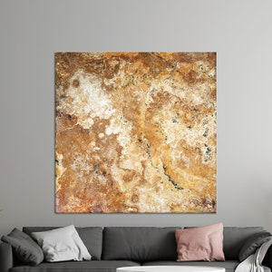 Lienzo de arte de pared, arte de lienzo, lienzo 3D, impresión de lienzo de mármol marrón, cartel amarillo, tinta de alcohol impresa, lienzo abstracto, arte de mármol,