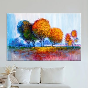 Wand-Dekor, Leinwand-Dekor, Wohnzimmer-Wand-Kunst, Herbst-Leinwand-Geschenk, Baum Leinwand-Poster, Landschaft Leinwand-Poster, Wald-Wand-Dekor,