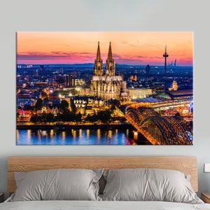 Canvas Art, Wall Decor, Canvas, Catholic Cathedral Canvas Print, Cathedral Printed, View Canvas Print, City Landscape 3D Canvas,