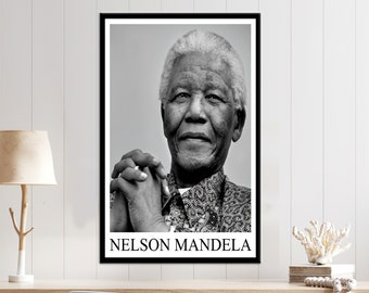Nelson Mandela Portrait Canvas Print: Famous Quote Wall Art