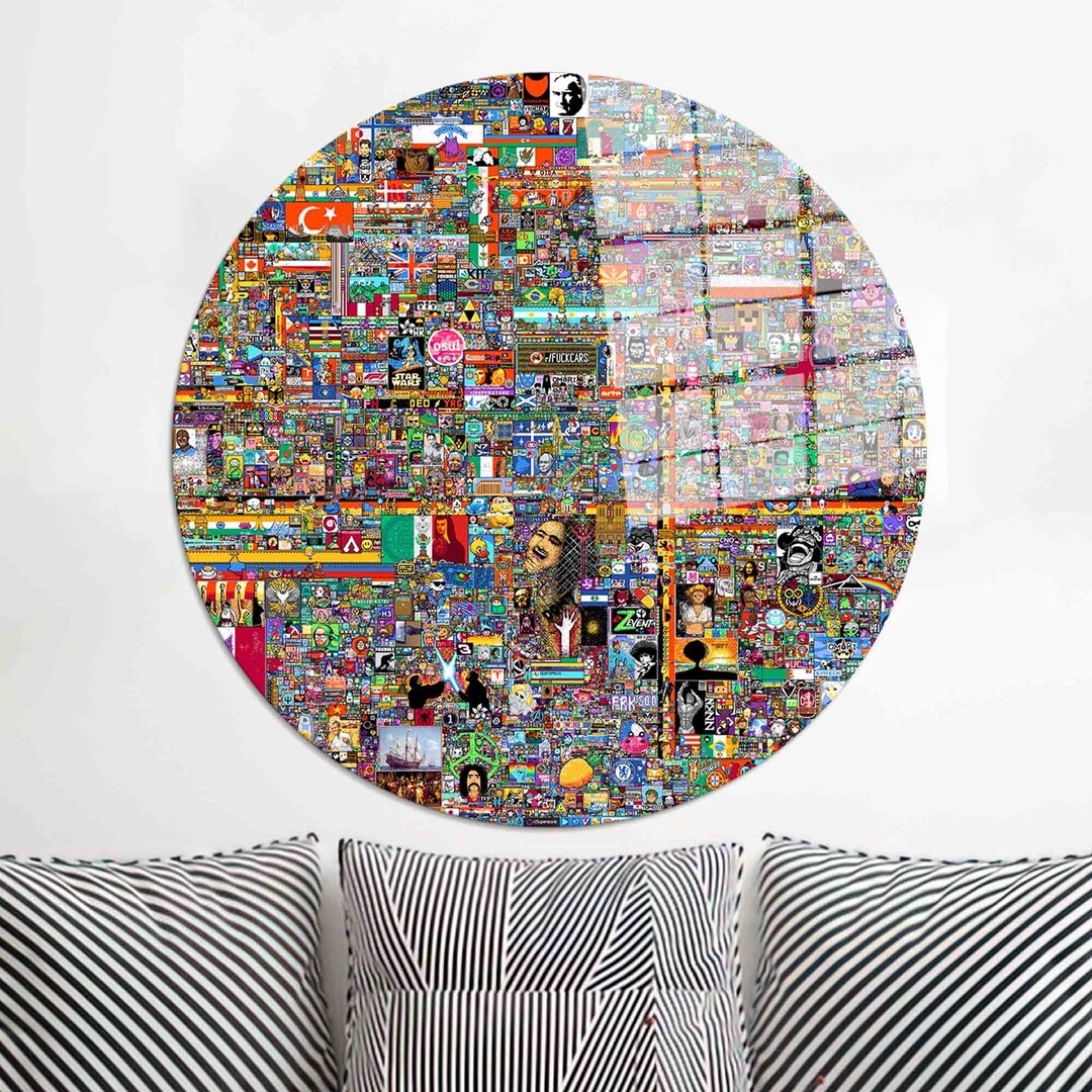 Glass Wall Art,reddit Wall Art,glass Wall Decor,trendy Tempered Glass,personalized Glass Art