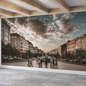 Cityscape Wall Decor,View Wall Print,Paper Wall Art3d Wall Paper,Street Wall Poster,Bright Wall Paper,Landscape Wall Decor,