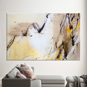 Canvas Wall Art, Canvas Print, Large Wall Art, Soft Tones Plaster, Abstract Canvas Poster, Asbtract Plaster Canvas,