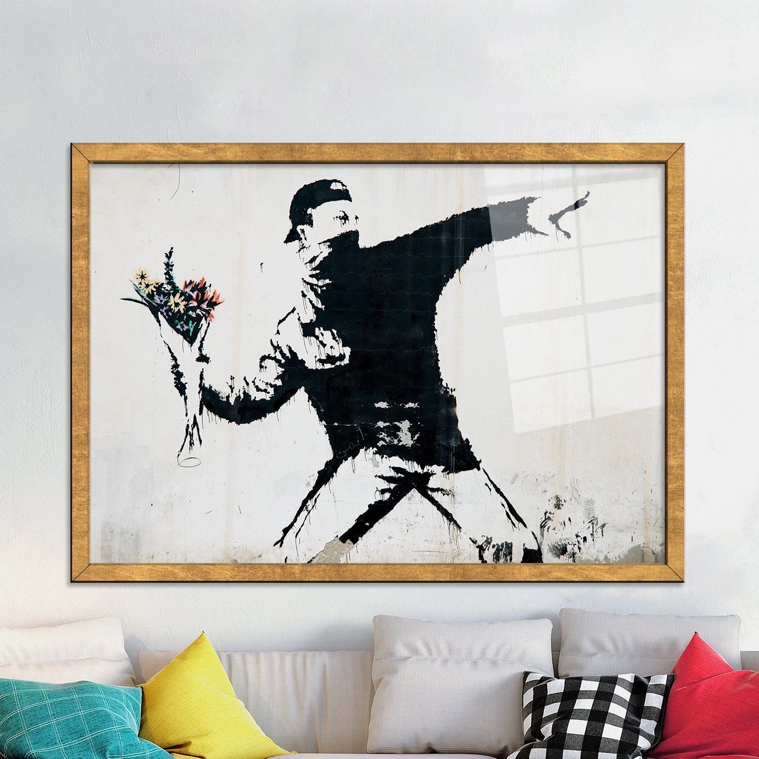 Banksy Molotov Glass Wall Art: Street Graffiti Decor - Etsy