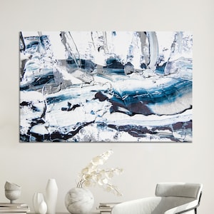 Blue Abstract Canvas Print: Modern Home Decor Wall Art