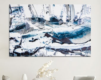 Blue Abstract Canvas Print: Modern Home Decor Wall Art