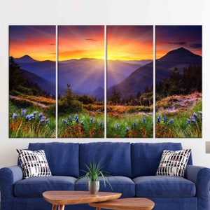 Sunrise Mountain Landscape Canvas Art: Nature View Wall Decor - Etsy