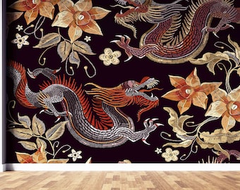 Chinese Dragon Wall Decor,Paper Wall ArtCustom Wall Paper,3d Wall Paper,Myth Dragon Wall Art,Modern Wall Painting,