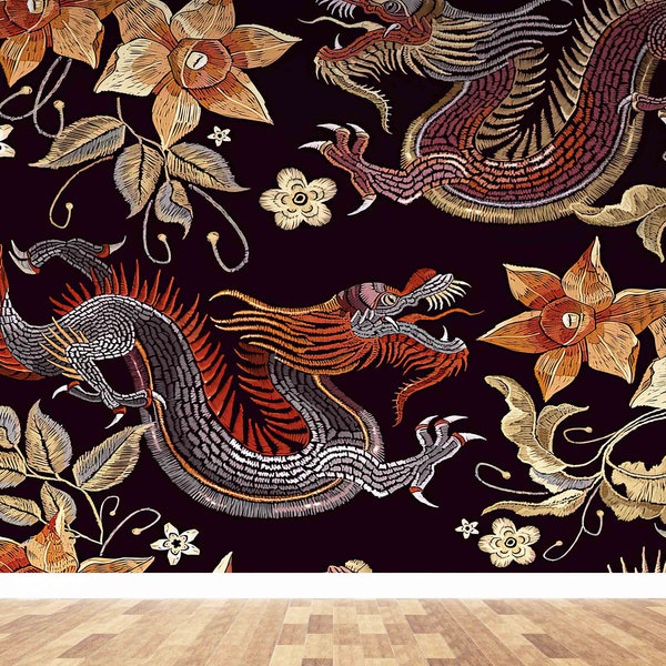 Chinese Dragon Wall Decor,Paper Wall ArtCustom Wall Paper,3d Wall Paper,Myth Dragon Wall Art,Modern Wall Painting,