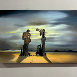 Large Canvas, Wall Decor, Canvas Gift, Archeological Reminiscence Millet's Angelus, Salvador Dali Artwork, Famous Wall Decor,