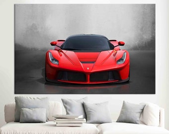 Ferrari Poster, Custom Canvas, Boys Room Artwork, Garage Printed, Canvas Wall Art, Gift for Him, Ferrari Canvas Print,