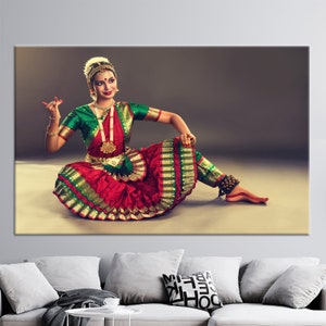 Indian Dancer Canvas Art: Traditional Woman 3D Wall Hanging