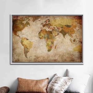 Vintage World Map Canvas Art: Large Atlas Poster image 2
