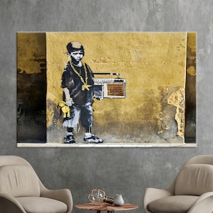 3D Wall Art, Canvas Decor, Canvas, Best Dance Wall Art, Hip Hop Rap Banksy Canvas Gift, Abstract Canvas Decor, Banksy Boy Canvas Art,