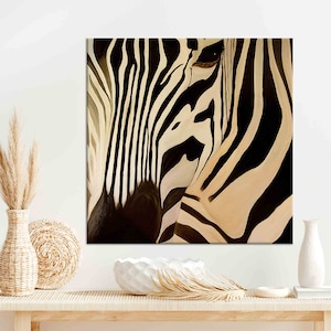 Gift for Her, Wall Decor, Canvas, Abstract Zebra Painting Print, Abstract Zebra 3D Canvas, Abstract Animal Artwork, Animal Artwork,