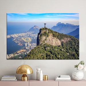 Wall Art, Large Canvas, Canvas Gift, Tijuca National Park, Brazil Landscape Poster, View Wall Decor, Cityscape Canvas Decor,