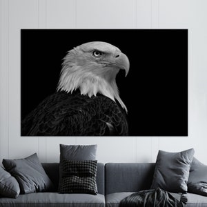Large Wall Art, Canvas Home Decor, Canvas, Eagle Photo Print, Eagle Artwork, Majestic Bald Eagle Wall Art, Loft Wall Decor,