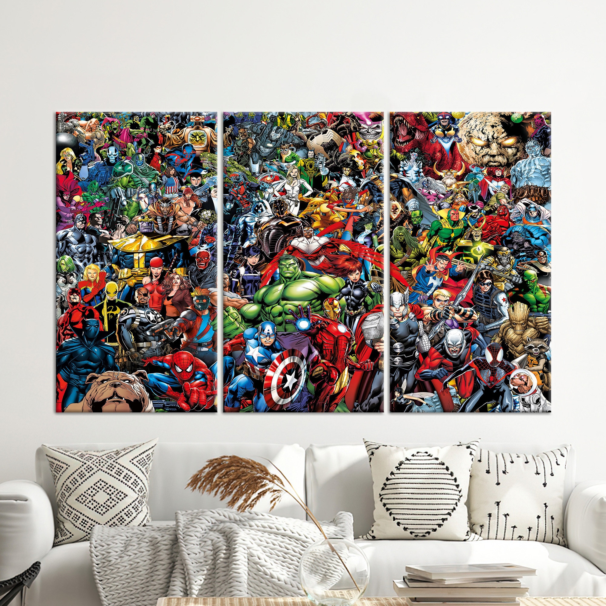 Canvas, Large Canvas, Large Wall Art, Marvel Heroes, Boy Room