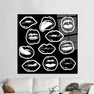 Glass Printing, Wall Decoration, Mural Art, Sensual Lip Poster, Sensual Glass Art, Lip Glass Wall Art, Sexy Lip Tempered Glass,