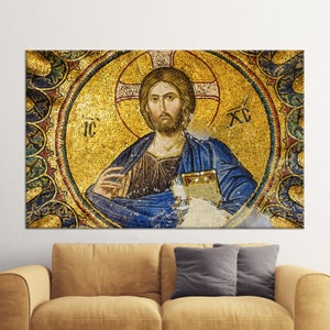 Canvas Wall Art, Canvas Print, Canvas, Jesus Christ Mosaic, Christ Canvas Print, Abstract Canvas Gift, Modern Canvas,