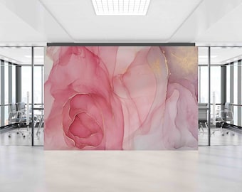 Pink Marble Wallpaper: Contemporary Mural, Modern Wall Art