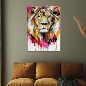 Modernes Poster, Tierwandbehänge, Raumdekor Leinwandkunst, Löwemalerei-Druckplakat, abstrakte Kunst-Leinwand, Baby-Geschenk,