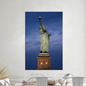 Canvas, Living Room Wall Art, Canvas Wall Art, New York Poster, Neoclassical Wall Decor, Famous Statue Canvas Decor,