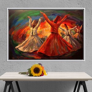 Whirling Dervish Oil Painting Print: Large Canvas Wall Art image 6