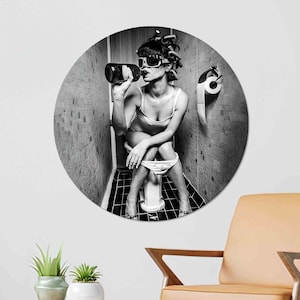 Tempered Glass, Wall Decor, Glass Wall Decor, Fashion Toilet Wall Art, Bathroom Drink Wall Decoration,