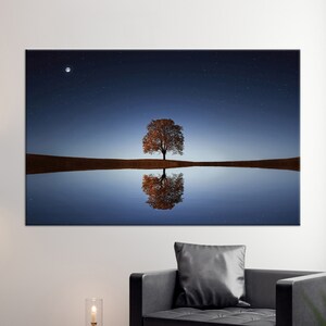 Canvas Art, Wall Art Canvas, Wall Decor, Tree Art Canvas, Sky Landscape Wall Decor, Reflection Tree Wall Decor, View Canvas Art,