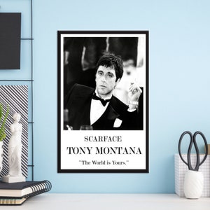 Wall Decor, Canvas Print, Wall Art, Tony Montana, Tony Montana Printed, Celebrity Canvas Poster, Famous Quote Printed, Portrait Poster,