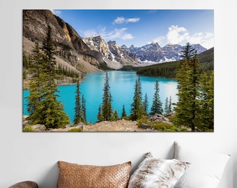 Moraine Lake Canvas Art: 3D Canada Landscape Wall Decor