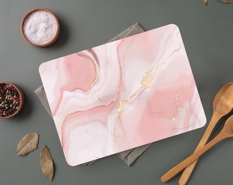 Tabla de cortar de vidrio templado de mármol rosa: Decoración de cocina moderna