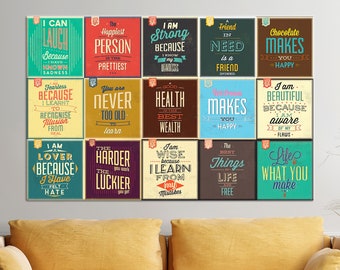 Positive Quotes Canvas Wall Art: Motivational Workplace Decor